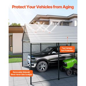 Tenda Garage per Auto da Esterno Resistente 4x8m in PVC, Rimovibile con Tetto in Acciaio Galvanizzato per 2 Auto - Product Image 3
