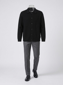 Suéter Cárdigan de Punto para Hombre, con Cuello y Capucha, Botones, 100% Algodón, con Forro de Lana, Manga Larga, para Invierno - Product Image 2
