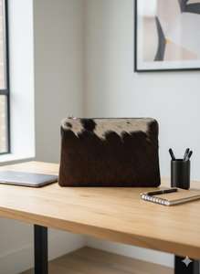 Custom Hair-On Leather Laptop Sleeve Genuine Cowhide Case Protective Cover for Pro Wholesale Bulk LHLS-0003 - Product Image 2