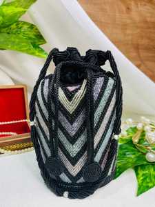 Luxury Ethnic Linen Embroidered Potli <b>Bag</b> Handmade <b>Bridal</b> Bead Sequins Magnetic Nylon Lining High Quality Party Valentine's <b>Day</b> - Product Image 2