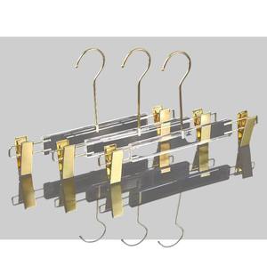 Astrid 32 cm Cintres à pinces dorées en acrylique transparent pour jupes, pantalons et vêtements - Product Image 1