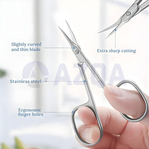 Ciseaux à cuticules en acier inoxydable couleur argent, pointe fine, outil de coupe de précision pour manucure et pédicure - Product Image 3