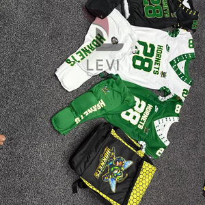 ชุดเสื้อและกางเกงทีมพรีเมียมคุณภาพสูง ผลิตจากโพลีเอสเตอร์ 100% พร้อมกระเป๋า  รับสั่งทำลายพิมพ์ดิจิทัล ชุดยูนิฟอร์มอเมริกันฟุตบอล - Product Image 2