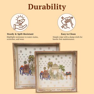 Plateau de service carré en bois au design attrayant, qualité commerciale, pour la décoration de la maison, la salle à manger et la cuisine - Product Image 6