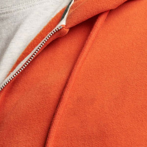 Sudadera con capucha y cremallera para hombre, color naranja, corte regular, tejido French Terry, informal, para otoño - Product Image 6