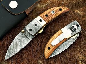 Cuchillo Bowie de Caza de Acero Inoxidable de Alta Calidad con Mango de Madera, Funda de Cuero y Hoja de Punta Fija para Exteriores - Product Image 2