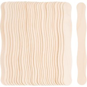 60 bastoncini di legno giganti da 20 cm per ghiaccioli, con manici ondulati, ideali per nomi in classe, ventagli per matrimoni, arti e mestieri, realizzati in legno di bambù - Product Image 1