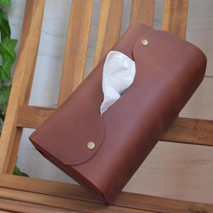 Boîte à mouchoirs en cuir véritable haut de gamme, anti-odeur, simple et décontractée, faite à la main, porte-mouchoirs décoratif de qualité supérieure -LTBC-0001 - Product Image 5