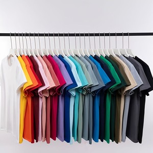 T-shirt publicitaire personnalisé en coton pur 200g, broderie logo OEM, prix usine Chine Bangladesh, manches courtes, vêtements de travail - Product Image 1