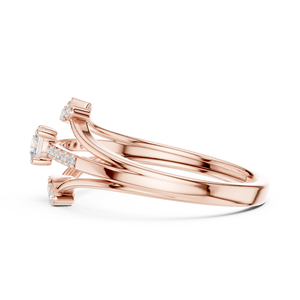 Ensemble de bagues de mariage en or rose avec diamants de laboratoire, bijoux élégants pour fiançailles et mariage, bijoux fins de qualité supérieure pour femmes, vente en gros de bagues - Product Image 4
