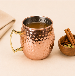 Mug à Moscow Mule en cuivre martelé vintage fait main avec poignée en laiton, mug à bière en cuivre massif pour cocktails, articles de bar haut de gamme - Product Image 4
