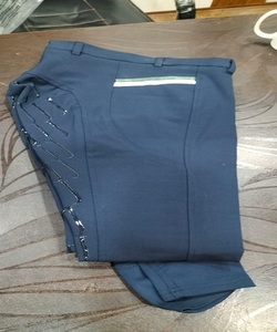 Navy Blue Full Seat Equestrian Breeches Silicone Anti Slip Riding Trousers Zipper Leggings for Training Competition Manufacturer - Product Image 6