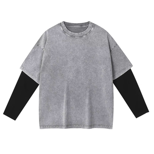เสื้อยืดคุณภาพสูงสองชั้น แขนยาว ซักแบบ Stone Washed ทรงโอเวอร์ไซส์ ใส่ได้ทั้งชายและหญิง ผลิตจากผ้าฝ้าย 100% ระบายอากาศได้ดี - Product Image 3