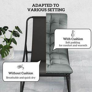 2 Sillas Mecedoras Gris Oscuro para Patio Exterior con Asientos Profundos de Malla para Uso en Interiores, Porche o Balcón - Product Image 5