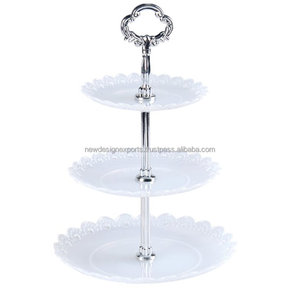 ชั้นวางเค้กและคัพเค้กโลหะ3ชั้นสำหรับงานเลี้ยงวันเกิดและงานแต่งงานที่ใส่อาหารสามชั้น - Product Image 3