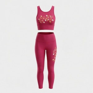 Ensembles de fitness et yoga pour femmes, tenues d'entraînement sans couture, couleur unie personnalisable, effet froncé aux fesses, vêtements de sport actifs - Product Image 1