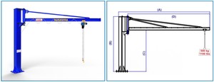 Grúa Articulada de Columna AUSAVINA CAC50 con Motor Eléctrico, Capacidad de 500 kg, para Uso en Almacenes y Accesorios - Product Image 6