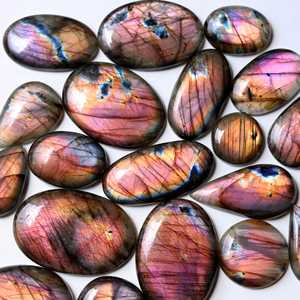 Premium Labradorite Cabochons Natural Loose Gemstone | Purple Fire <b>Flash</b> Flat Back Jewelry Making Stone | Wholesale Africa Bulk - Product Image 4