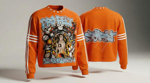 Camiseta Oversize para Hombre 2026, 100% Algodón, Estilo Urbano Hip Hop, Diseño de Logotipo Personalizado, Rayas en las Mangas, Cuello Redondo - Product Image 5