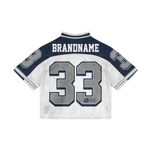 Camiseta de fútbol de malla oversize con cuello en V, manga corta, transpirable, con estampado de letras, estilo urbano, personalizada por sublimación - Product Image 2