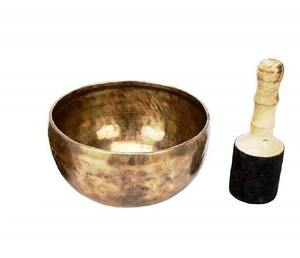 Cuenco de sonido de latón con mazo y almohadilla, juego de cuencos tibetanos de latón martillado a mano para meditación y sanación, para aliviar el estrés - Product Image 1