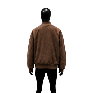 Chaqueta Casual Marrón Estilo Universitario para Hombre, Urbana, con Relleno Grueso de Poliéster, Cuello Camisero, Manga Regular - Product Image 2