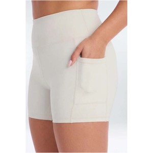 Women's Pink Ribbed 2 Piece <b>Set</b> <b>Square</b> Neck Spaghetti Strap Crop Top High Waist Shorts - Product Image 5