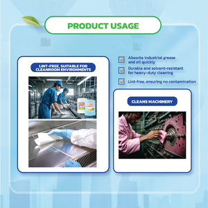 Paños de Limpieza Industriales OEM ODM, Toallitas Blancas para Cuartos Limpios 30x30cm, Rollo de 320 Hojas, Alta Absorbencia, Toallitas para Máquinas, Fábrica en Vietnam - Product Image 5