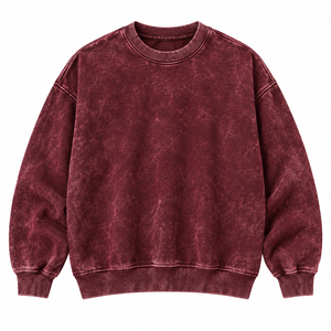 e <b>Sweatshirts</b> & Hoodies Heavy 380G Eco-Friendly High Quality <b>Vintage</b> Style <b>Oversized</b> Winter Men's Acid Wash Fleec - Product Image 3