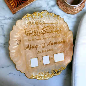 Customised Round Decorative Epoxy Resin Thumb Board For Muslim <b>Wedding</b> Nikah Ceremony Beautiful crafts In Wholesale - Product Image 6