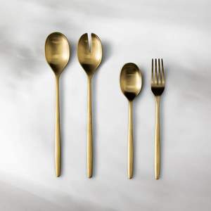 Juego de Cubiertos de Oro de Diseño Italiano al por Mayor para Banquetes y Restaurantes - Product Image 6