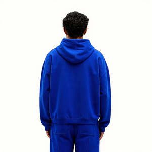 Sudadera con capucha para hombre de alta calidad, corte holgado, con cremallera, estilo oversize, lavado ácido, con logo personalizado, de tejido grueso - Product Image 3