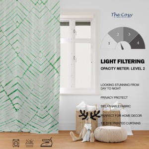 Rideau en coton imprimé tie-dye fait main, panneau décoratif pour fenêtre, idéal pour salon, hôtel, vente en gros, Inde - Product Image 6