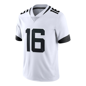 White American Football Jersey V-Neck Short Sleeve Sublimated Print Moisture Wicking Uniform for Men - Product Image 2