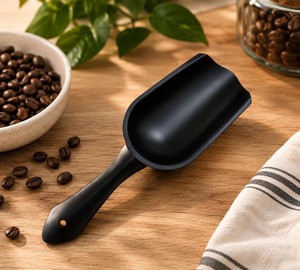 Cuillère à glace moderne en métal noir, accessoire de service haut de gamme, fourniture professionnelle pour boissons, cuisine et restaurant - Product Image 3