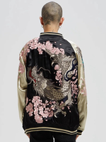 Chaquetas Bomber de Lujo Sukajan para Hombre, Diseño Premium, Personalizadas, con Cuatro Fénixes Legendarios, de Lona Transpirable, con Cierre Frontal Rápido