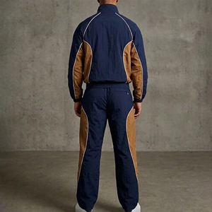 Premium Quality Oversize Fit Color Block Stitched Panels Jogging <b>Sweat</b> <b>suit</b> For <b>Men</b> Lightweight Streetwear Waterproof Tracksuit - Product Image 4