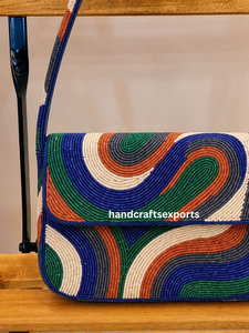 Bolso de Hombro de Alta Calidad, Profesional, de Lujo, Hecho a Mano con Cuentas, Patrón Colorido, Costuras Resistentes, Bordado - Product Image 5