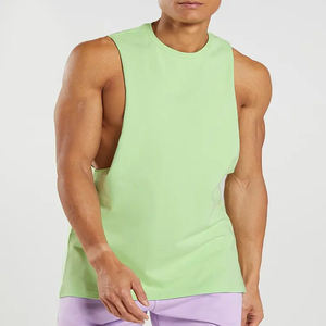 Camisetas sin mangas de algodón para hombre al por mayor, camisetas deportivas que absorben la humedad para entrenamiento, venta al por mayor - Product Image 5