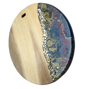 Plateau de service en bois avec incrustation en résine, finition mate, design moderne, durable pour une utilisation en cuisine - Product Image 1
