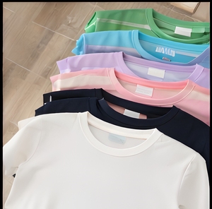 Minimalist Cotton Crop <b>Top</b> Women Solid Color Soft Feel Premium Stitch Casual Crop T-Shirt Custom Logo OEM ODM - Product Image 2
