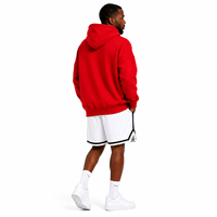 Sweat-shirt à capuche zippé en polaire rouge pour homme SINEWY, 100 % coton, doublure décontractée, respirant, tricoté, coupe oversize, printemps