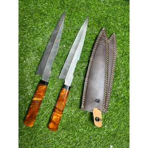Cuchillo de Chef de Lujo MORTAL BLADES, Hoja de Damasco de Cobre con Acabado Satinado, Mango Ergonómico de Espiga Completa, Cuchillo de Cocina Duradero - Product Image 1