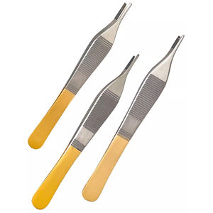 Pinzas Adson TC 1x2 con Dientes Marrones Dentados para Uso Quirúrgico General, Pinzas Adson de Alta Calidad Semi-Doradas - Product Image 4