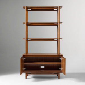 Étagère bibliothèque autoportante en teck, style Mid-Century Modern, avec armoire et étagères ouvertes - Product Image 2
