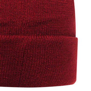 Unisex Solid Color Beanie Hat 100% Acrylic Knitted <b>Winter</b> <b>Cap</b> for Adults Casual Style Red Cuff Design - Product Image 4