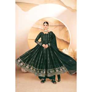 Magnifique costume Anarkali pour les fêtes, taille XS, avec pendentif et dupatta - Product Image 2