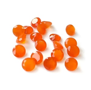 Lot de pierres précieuses naturelles en cornaline ronde facettée pour la fabrication de bijoux - Product Image 1