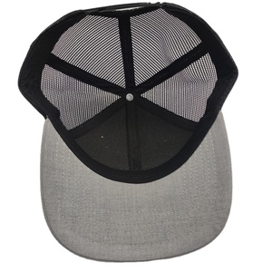 Custom logo Premium Cheap High Crown Classic 6 Panel Plain Blank Curved Brim Two Tone Gorras Mesh Trucker Cap <b>Hat</b> - Product Image 4
