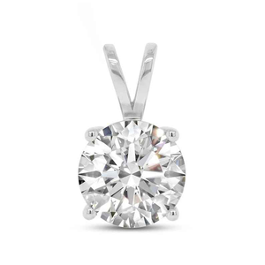 Pendentif solitaire rond en moissanite, aspect diamant, classique, minimaliste, collier de luxe pour tous les jours, bijoux fins, cadeau - Product Image 1